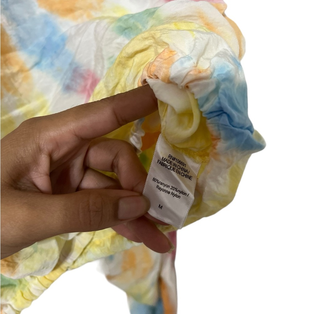 Young, Fabulous & Broke Tie Dye Button Down Long Sleeve Shirt Top Blouse - Picture 7 of 7